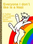 aryanne_(character) blonde_hair blue_eyes book_cover cover earth_pony english_text equid equine female feral hair hasbro heart_symbol horse lgbt_pride low_res machacapigeon mammal meme my_little_pony nazi open_mouth open_smile parody politics pony pride_colors rainbow rainbow_arch rainbow_pride_colors six-stripe_rainbow_pride_colors smile solo swastika text
