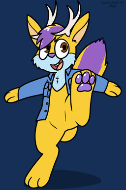 anthro antlers clothing hair horn male solo pokefound hare lagomorph leporid mammal rabbit 2:3 alpha_channel hi_res