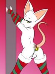 anthro balls butt clothing femboy genitals holidays legwear looking_back male mistletoe plant presenting presenting_hindquarters raised_tail solo stockings tail vk102 christmas reggie_(whygena) mammal mouse murid murine rodent absurd_res hi_res