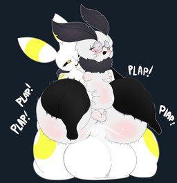 abdominal_bulge anal anal_penetration anthro balls big_balls big_butt big_penis bodily_fluids butt clothing cum cum_in_ass cum_inflation cum_inside cumflated_belly duo ejaculation excessive_cum excessive_genital_fluids eyewear femboy genital_fluids genitals glasses huge_balls huge_penis hyper hyper_balls hyper_genitalia hyper_penis inflation insect_wings legwear lepidopteran_wings male male/male moan moobs overweight overweight_male penetration penis plap round_glasses shortstack shortstack_male slightly_chubby slightly_chubby_male sloshing_belly small_penis smug sound_effects submissive submissive_male thigh_highs wings kuroyami willowmoff nintendo pokemon willow_(willowmoff) arthropod eeveelution generation_2_pokemon insect lepidopteran moth pokemon_(species) umbreon