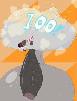 anthro antlers balls big_balls big_butt big_penis bodily_fluids butt butt_slap frosting frosting_on_butt genitals horn huge_balls huge_butt huge_penis hyper hyper_balls hyper_butt hyper_genitalia hyper_penis machine male musk musky_butt penis slap solo sprinkles sweat sweaty_balls sweaty_butt sweaty_genitalia hollowedwood protogen absurd_res hi_res