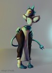 anthro blue_hair blush cable_tail clothed clothing electrical_plug_tail female fingers floating_hands floating_torso fur hair machine simple_background smile solo standing tail thick_thighs wide_hips hofi-peak deltarune undertale_(series) tasque_manager android domestic_cat felid feline felis mammal robot absurd_res hi_res