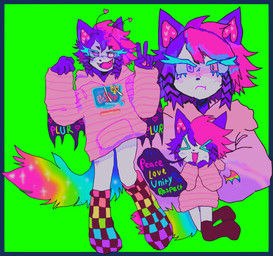 alternative_fashion anthro bat_wings bright_colors clothing female fluffy fluffy_tail green_screen hair hoodie legwear membrane_(anatomy) membranous_wings multicolored_hair neon pink_clothing pink_hoodie pink_topwear rainbow rave scene_(fashion) solo speech_bubble stockings tail text topwear two_tone_hair wings webzies hasbro littlest_pet_shop hi_res