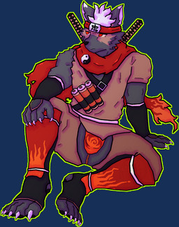 accessory anthro asian_clothing black_body black_nose bulge claws clothed clothing east_asian_clothing finger_claws fundoshi hair headband japanese_clothing katana looking_away male melee_weapon ninja outline paws plantigrade red_clothing red_eyes red_fundoshi red_underwear scarf simple_background sitting solo solo_focus sword toe_claws transparent_background underwear warrior weapon weapon_on_back white_hair yellow_sclera yin_yang kamrynkam lifewonders tokyo_afterschool_summoners tadatomo_(tas) canid canine mammal absurd_res alpha_channel cel_shading full-length_portrait hi_res portrait shaded