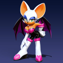 anthro big_breasts big_ears bodysuit breasts cleavage clothed clothing female green_eyes hair looking_at_viewer skinsuit smile solo tight_clothing white_hair wings hunicrio sega sonic_the_hedgehog_(series) rouge_the_bat bat mammal 3d_(artwork) digital_media_(artwork) hi_res