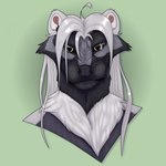 anthro female solo zhekathewolf binturong mammal viverrid 1:1 bust_portrait digital_media_(artwork) hi_res portrait