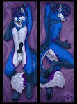 animal_genitalia animal_penis anthro balls canine_genitalia canine_penis dakimakura erection fluffy fluffy_tail genitals knot knotted_penis looking_at_viewer male open_mouth open_smile pawpads penis sheath smile solo tail butteredshep canid canine fox mammal dakimakura_design hi_res