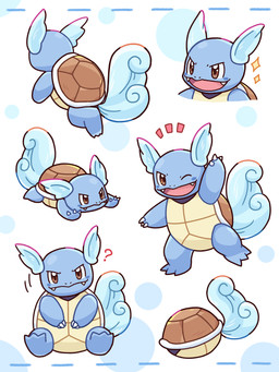 ambiguous_gender anthro blue_body brown_eyes claws emanata fangs gesture looking_at_viewer one_eye_closed open_mouth question_mark simple_background sitting solo sparkles tail teeth tongue waving waving_at_viewer nekogyo122 nintendo pokemon generation_1_pokemon pokemon_(species) wartortle 2024 3:4 absurd_res hi_res