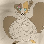 anthro belly big_belly endosoma face_imprint huge_belly imprint male male/male multiple_prey oral_vore safe_vore solo text vore liwenenix liwen calico_cat domestic_cat felid feline felis mammal 1:1 comic english_text hi_res