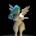 animated anthro big_breasts big_butt blender_(artwork) blender_cycles breasts butt clopmaestroman digital_media_(artwork) female friendship_is_magic hasbro huge_breasts huge_butt looking_at_viewer my_little_pony nipples oil princess_celestia_(mlp) solo webm