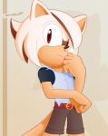 clothed clothing front_view fully_clothed fur male red_eyes solo thinking thoughtful_expression white_body white_fur slickehedge sega sonic_the_hedgehog_(series) fan_character phase_the_moonrat eulipotyphlan gymnure mammal digital_media_(artwork) hi_res portrait three-quarter_portrait