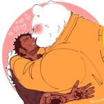 anthro blush duo ear_piercing ear_ring fur hug human_on_anthro humanoid_hands interspecies kissing male male/male male_on_anthro male_on_human overweight overweight_male piercing ring_piercing simple_background tattoo white_body white_fur nekokat42 one_piece bepo_(one_piece) trafalgar_law bear human mammal minkmen_(one_piece) polar_bear ursine 1:1 2023