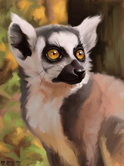 abstract_background black_facial_markings black_markings black_nose facial_markings feral fur grey_body grey_fur head_markings markings realistic solo white_body white_fur yellow_eyes alexpahomov lemur mammal primate ring-tailed_lemur strepsirrhine 2022 hi_res