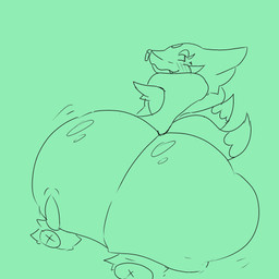 2_tails ambiguous_gender big_butt butt facial_piercing feral green_background huge_butt hyper hyper_butt looking_at_viewer looking_back multi_tail nose_piercing nose_ring piercing ring_piercing simple_background solo tail hollowedwood nintendo pokemon floatzel generation_4_pokemon pokemon_(species) 1:1 2026 absurd_res hi_res