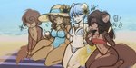 bandeau_bikini beach bikini clothing female group male navel one-piece_swimsuit swimwear triangle_bikini two-piece_swimsuit mega_moppa otterbay mammal mustelid otter 2:1 absurd_res hi_res