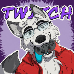 anthro bite biting_object black_eyebrows black_snout chest_tuft clothed clothing controller dipstick_tail eyebrows eyewear fur game_controller glasses grey_ear_tips grey_eyes grey_inner_ear grey_tail_tip happy looking_at_viewer male markings monotone_body monotone_fur nintendo_controller nintendo_switch_pro_controller open_clothing open_mouth open_shirt open_topwear pointy_ears prick_ears purple_background rectangular_glasses red_clothing red_shirt red_topwear shirt simple_background smile solo tail tail_markings teeth tongue tongue_out topwear tuft wearing_glasses white_body white_ears white_fur white_tail kemira nintendo nintendo_switch twitch.tv sef_highwind canid canine fox mammal 1:1 2025 digital_media_(artwork) hi_res icon