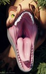 ambiguous_gender bodily_fluids detailed_scales feral mouth_shot open_mouth saliva saliva_string scales solo teeth text throat tongue jinnoaka jinnoaka_(modeler) dinosaur prehistoric_species reptile scalie theropod 3d_(artwork) 5:8 absurd_res detailed digital_media_(artwork) hi_res portrait url