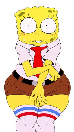 anthro blush buckteeth clothed clothed_male clothing femboy flustered freckles male simple_background small_waist solo sponge teeth white_background wide_eyed wide_hipped_anthro wide_hipped_male wide_hips sssonic2 nickelodeon spongebob_squarepants spongebob_squarepants_(character) aquatic sea_sponge absurd_res digital_media_(artwork) hi_res