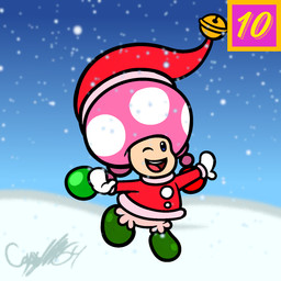 bell_hat bloomers blue_eyes blue_sky bottomwear christmas_clothing christmas_headwear clothed clothed_female clothed_humanoid clothing female female_humanoid footwear frilly frilly_bloomers frilly_bottomwear frilly_clothing fully_clothed fully_clothed_female fully_clothed_humanoid green_clothing green_footwear green_shoes handwear hat headgear headwear holidays light mittens multicolored_body multicolored_skin noseless not_furry number one_eye_closed open_mouth open_smile outside pink_bloomers pink_body pink_skin red_clothing red_hat red_headwear red_shirt red_topwear santa_hat shirt shoes sky smile snow snowing solo tan_body tan_skin teeth text_box topwear white_clothing white_handwear white_mittens captainquack64 christmas mario_bros nintendo toadette humanoid pink_toad toad_(mario) 1:1 2022 colored digital_drawing_(artwork) digital_media_(artwork) english_description full-length_portrait hi_res lighting portrait signature