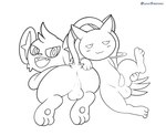 animal_genitalia anus balls butt duo erection genitals male male/male penis smug smug_face tail sherwind52 nintendo pokemon puella_magi puella_magi_madoka_magica kyubey generation_4_pokemon pokemon_(species) shinx black_and_white hi_res monochrome sketch