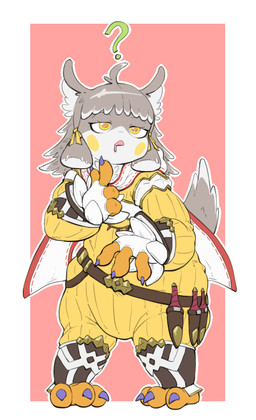 3_toes 4_fingers ambiguous_gender anthro belt biped bodily_fluids cheek_spots claws clothed clothing dagger diaper diaper_under_clothing drooling feathers feet finger_on_chin fingerless_gloves fingers fusion gloves grey_body grey_feathers grey_hair hair handwear implied_transformation jumpsuit melee_weapon oblivious question_mark saliva simple_background solo standing surprised tail toes transformation weapon wearing_diaper yellow_eyes subakitsu xenoblade_(series) xenoblade_chronicles xenoblade_chronicles_2 finch_(xenoblade) nia_(xenoblade) avian bird blade_(xenoblade) 2019 alternate_version_at_source digital_drawing_(artwork) digital_media_(artwork) full-length_portrait portrait