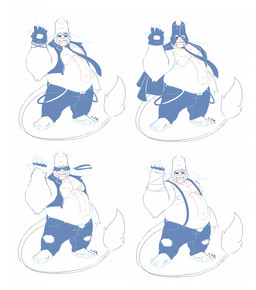 barefoot belly belly_markings big_belly bottomwear cape chest_markings clothed clothing facial_markings feet front_view head_markings horn huge_belly humanoid_pointy_ears male markings mask moobs multiple_outfits narrowed_eyes obese obese_humanoid obese_male obscured_eyes open_clothing open_topwear overweight overweight_humanoid overweight_male pants pointy_ears solo standing tail tail_tuft topless topwear torn_bottomwear torn_clothing torn_pants tuft wearing_mask chocolateandmilk humanoid hi_res sketch