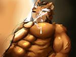 abs anthro athletic bengal_tiger biceps big_muscles big_penis black_body black_fur black_nose blush bodily_fluids brown_body brown_fur countershading cum cum_in_mouth cum_inside cum_on_chest cum_on_face cum_string cumshot disney duo ejaculation erection eyes_closed fangs felid fur genital_fluids genitals human human_on_anthro humanoid_genitalia humanoid_penis interspecies leaking lying male male/male mammal manly markings muscular muscular_male nude on_back orgasm pantherine pecjob pecs penis pose sex shere_khan size_difference standing stripes talespin teeth tiger vein zoharwolf