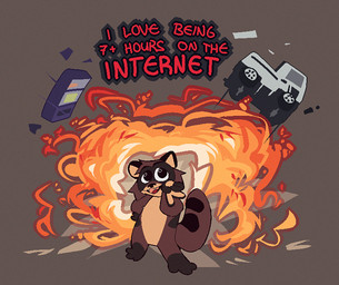 3_toes 5_fingers ambiguous_gender anthro black_nose brown_body brown_fur cute_fangs explosion fangs feet fingers fur gesture grey_background hand_gesture kei_truck leg_markings machine markings open_mouth pose simple_background smile socks_(marking) solo tan_body tan_fur tan_inner_ear teeth text toes v_sign vending_machine nahyon funi_raccoon_game mammal procyonid raccoon 2026 english_text