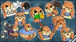 dessert doughnut duo emotes food hammer hug pastry solo sticker tools toy toy_gun water_gun resachii nintendo pokemon soggy_(soggybuizel) tobi_(tobiumbreon) buizel eeveelution generation_2_pokemon generation_4_pokemon pokemon_(species) umbreon 16:9 hi_res widescreen