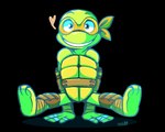 3_fingers 3_toes anthro barefoot feet fingers green_body looking_at_viewer male mask solo teeth toes vaporotem teenage_mutant_ninja_turtles michelangelo_(tmnt) reptile scalie turtle 2014 5:4 alpha_channel signature