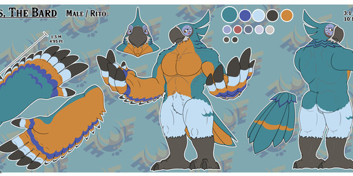 anthro beak big_butt butt claws feathers male male_anthro muscular muscular_anthro muscular_male nude original_design pecs reference_guide references smile solo tail tail_feathers toe_claws fuenmax breath_of_the_wild nintendo the_legend_of_zelda kass_(tloz) avian rito absurd_res hi_res