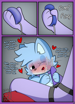 anthro bisexual_male blush blushing_profusely bodily_fluids boyfriend/girlfriend cum cum_from_dildo cum_in_mouth cum_inside cum_on_face cumlube cumshot dialogue dildo dildo_fellatio duo ejaculation female fur genital_fluids genitals hair happy heart_symbol love male male/female nude penis pump_(sound_effect) romantic sex_toy sex_toy_fellatio simple_background smile spots squirting_dildo strapon text whiskers eggnaug lucy_(eggnaug) marshall_(eggnaug) domestic_cat felid feline felis mammal absurd_res colored comic digital_drawing_(artwork) digital_media_(artwork) hi_res shaded signature