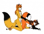 all_fours anthro anthro_on_anthro balls blush bodily_fluids breasts doggystyle duo erection female from_behind_position genital_fluids genitals male male/female nude penis raised_tail sex tail vaginal_fluids wet artemisfox zorusky zoruskybasevi canid canine fox mammal foxy_(disambiguation)