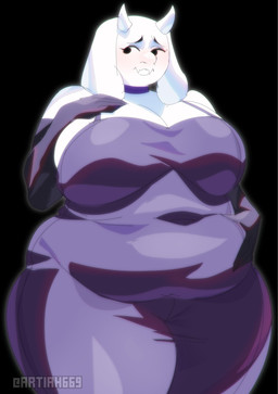 2_horns alternate_costume anthro armwear bare_shoulders belly big_breasts black_background black_eyebrows black_eyes breasts choker closed_smile clothed clothed_anthro clothed_female clothing dress elbow_gloves eyebrows eyelashes eyeshadow fangs female fingers floppy_ears fur glistening glistening_clothing glistening_dress gloves hand_on_belly hand_on_breast hand_on_own_belly hand_on_own_breast handwear horn huge_breasts humanoid_hands iris jewelry light_body light_fur lips long_eyelashes looking_aside lop_ears makeup mature_anthro mature_female monotone_background mouth_closed necklace no_pupils outline overweight overweight_anthro overweight_female pink_eyeshadow purple_armwear purple_choker purple_clothing purple_dress purple_elbow_gloves purple_gloves purple_handwear purple_jewelry purple_necklace short_horn shy simple_background small_horn smile solo teeth text thick_bottom_lip thick_thighs three-quarter_view white_body white_breasts white_ears white_fur white_horn white_lips white_nose white_outline white_sclera artiah669 undertale undertale_(series) toriel boss_monster_(undertale) bovid caprine goat mammal 2025 artist_name digital_drawing_(artwork) digital_media_(artwork) hi_res portrait three-quarter_portrait