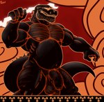 absurd_res anthro balls biceps body_hair casual_nudity cloud deltoids electricity flaccid foreskin genitals godzilla godzilla_(series) hairy_balls haruto_kou hercules_(1997) hi_res humanoid_genitalia humanoid_hands humanoid_penis kaiju lightning_bolt lizard male manly muscular muscular_anthro muscular_male navel nipples nude pecs penis reptile scalie simple_background solo spikes spikes_(anatomy) toho unretracted_foreskin zeus_(disney) zeuszilla
