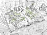 amazing_background anthro backpack biped book clothed clothing detailed_background group humanoid_hands micro plant ryo_yambe amphibian frog mammal mouse murid murine rodent 2020 detailed hi_res