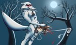 anthro balls blood bodily_fluids cum cumshot death dripping drooling duo ejaculation erection fellatio forest fur genital_fluids genitals gore grey_body grey_fur hair holding_head humanoid_genitalia humanoid_penis light male male/male male_penetrated male_penetrating male_penetrating_male moon moonlight muscular muscular_anthro muscular_male necrophilia night nude open_mouth oral oral_penetration orgasm outside pecs penetration penile penis plant red_eyes saliva saliva_drip saliva_on_penis saliva_string severed_body_part severed_head sex sky smile tail teeth tongue tongue_out tree dizzyvixen dreamworks puss_in_boots_(franchise) death_(puss_in_boots) fenton_(dizzyvixen) canid canine canis fox mammal wolf digital_media_(artwork) hi_res
