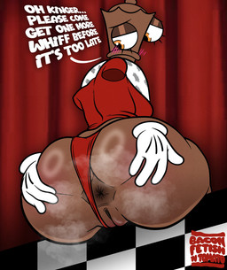 anus big_butt blush blush_lines butt chess chess_piece clothing curtains dialogue female for_a_head genitals gloves handwear looking_back musk queen_(chess) red_clothing red_robe robe smelly smelly_anus smelly_butt sniffing_request solo spread_anus spread_butt spreading text vulva white_clothing white_gloves white_handwear white_text yellow_eyes baconfetish'ntomato glitch_productions the_amazing_digital_circus queenie_(tadc) animate_inanimate living_chess_piece object_head english_text hi_res