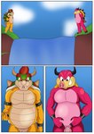 anthro cascade duo genitals male male/male multicolored_body penis ciel-wolf mario_&_luigi:_bowser's_inside_story mario_and_luigi_(series) mario_bros nintendo bowser midbus animal_humanoid humanoid hybrid reptile scalie scalie_humanoid turtle