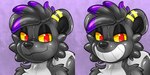 anthro biped black_body black_fur fur grey_body grey_fur inflatable looking_at_viewer male permagrin pool_toy red_eyes smug_face solo yellow_sclera rindeadsong animate_inanimate living_inflatable mammal mephitid skunk 2:1 icon