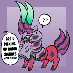 all_fours ambiguous_gender antennae_(anatomy) feral horn simple_background solo speech_bubble standing text wywyrm nintendo pokemon arthropod centipede generation_5_pokemon generation_9_pokemon mega_evolution mega_scolipede myriapod pokemon_(species) scolipede 1:1 english_text full-length_portrait hi_res meme portrait