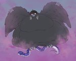 duo fat_rolls female female/female feral morbidly_obese morbidly_obese_feral obese obese_feral overweight overweight_feral indfx avian bird corvid corvus_(genus) oscine passerine raven reptile scalie snake