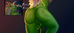 anal anus balls butt butt_focus butt_pose dirty_talk ear_piercing erection genital_focus genitals green_balls green_body green_penis green_skin hair horn humanoid_genitalia humanoid_penis humanoid_pointy_ears kiss_my_ass long_hair male not_furry nude open_mouth penis piercing pointy_ears pose presenting presenting_hindquarters rear_view sharp_teeth simple_background solo teeth tongue morningking bandai_namco digimon digimon_(species) humanoid ogre ogremon absurd_res hi_res