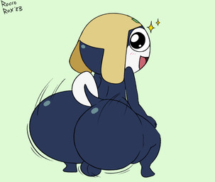 anthro backsack balls big_butt blush butt clothing genitals headgear headwear huge_butt male male_anthro nude simple_background smile solo tail text thick_thighs tongue wide_hips roccorox sgt._frog tamama alien amphibian frog keronian 2023 digital_media_(artwork) english_text