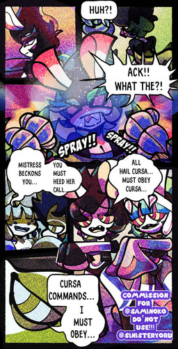 anthro dialogue exclamation_point female female_anthro flower mind_control plant pollen question_mark sinisteryoru speech_bubble spiral spiral_eyes text zombie_walk angelicmoonstone mario_bros mario_plus_rabbids_sparks_of_hope nintendo raving_rabbids rayman_(series) ubisoft daphne_(mario_plus_rabbids) edge_(mario_plus_rabbids) spark_hunter elemental_creature flora_fauna hybrid lagomorph mammal rabbid colored comic crossover digital_drawing_(artwork) digital_media_(artwork) english_text hi_res