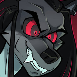 anthro dominant dominant_anthro dominant_male ear_piercing ear_ring fangs hair hypnosis hypnotic_eyes long_hair male mind_control piercing ring_piercing ringed_eyes smile smirk smug smug_face smug_grin solo teeth cadaverrdog epilepsy_warning dragoslav_berezovsky canid canine canis eurasian_wolf mammal vampire wolf 1:1 2_frame_animation animated