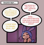 2021 anthro comic conditional_dnp dialogue english_text female grin hi_res lagomorph leporid mammal ninjin_(thehenwithatie) rabbit smile solo text thehenwithatie