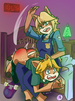 angry anthro bed bedroom butt butt_slap clothing corporal_punishment duo female furniture laying_on_lap male on_bed on_knee on_lap police police_badge police_officer police_uniform punishment reddened_butt sitting sitting_on_bed skateboard slap spank_marks_on_ass spanked_butt spanking uniform vehicle hollow673 deer mammal new_world_deer mother_(lore) mother_and_child_(lore) mother_and_son_(lore) parent_(lore) parent_and_child_(lore) parent_and_son_(lore) son_(lore)