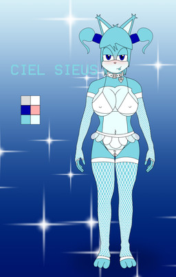 anthro armwear blue_body blue_fur bottomwear clothing crotchless_clothing crotchless_panties crotchless_underwear dancewear female fingerless_armwear fishnet_armwear fishnet_clothing fishnet_gloves fishnet_handwear fishnet_leggings fishnet_legwear fishnet_thigh_highs fur gloves handwear leggings legwear lingerie panties skirt solo thigh_highs thong tutu underwear white_bikini_top white_clothing white_lingerie white_tutu furenheit451 ciel_sieus felid feline lynx mammal absurd_res hi_res