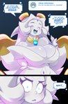 ask_blog big_breasts breasts chalo cleavage clothed clothing comic english_text eyes_closed female fully_clothed ghost hi_res humanoid hybrid las_lindas nanozell_spirit phi_(chalo) smile solo speech_bubble spirit text wide_eyed